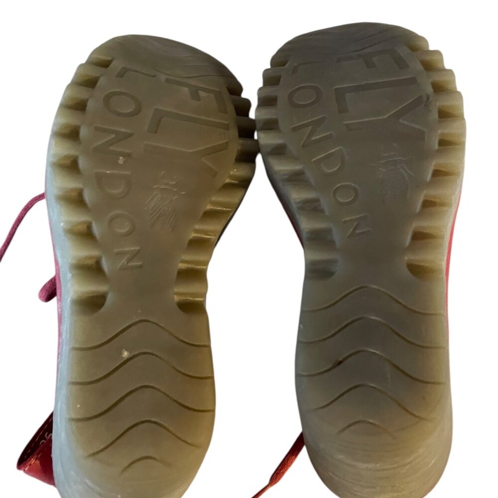 Fly London Red Wedge Sandals - Picture 7 of 7